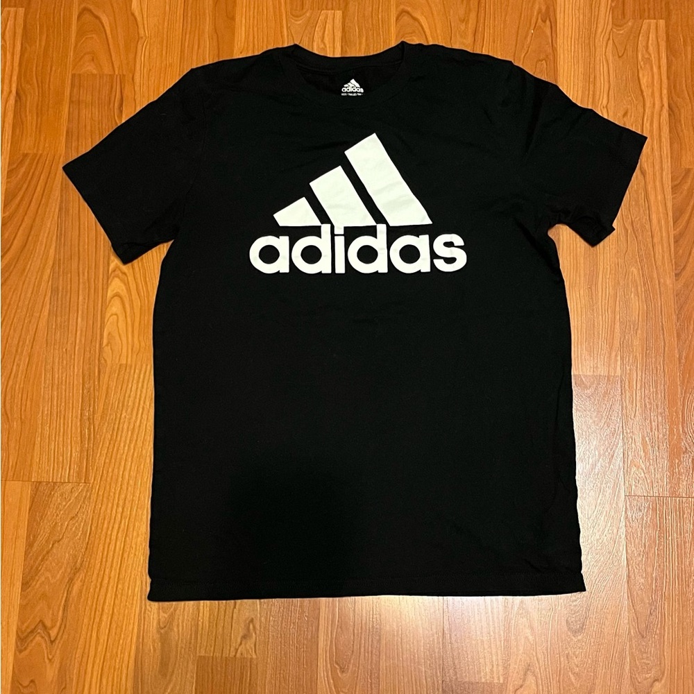 Adidas Men's Black Tee with White Logo
